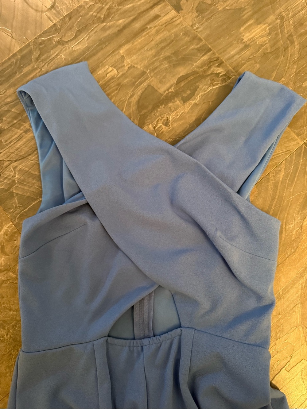 Sleeveless Cross-front jumpsuit in Periwinkle Blue